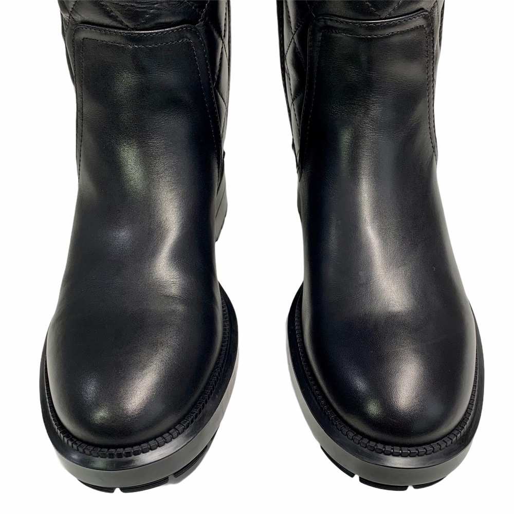Aquatalia Quilted Leather Motorcycle Boots - Picture 4 of 16